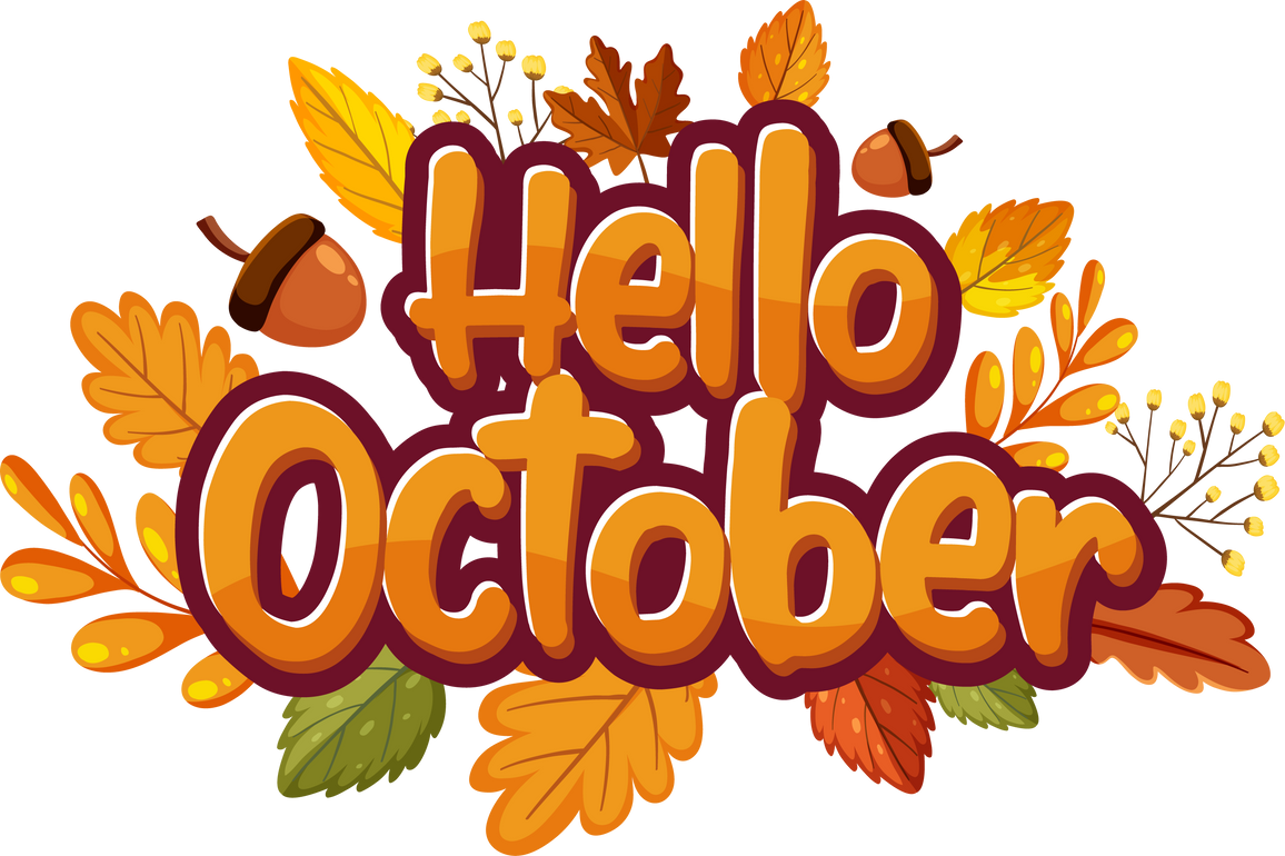 Hello October with Ornate of Autumn Leaves